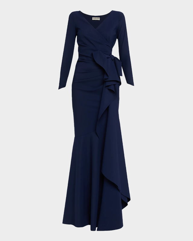 Chiara Boni La Petite Robe Maco Bow-Draped Jersey Gown