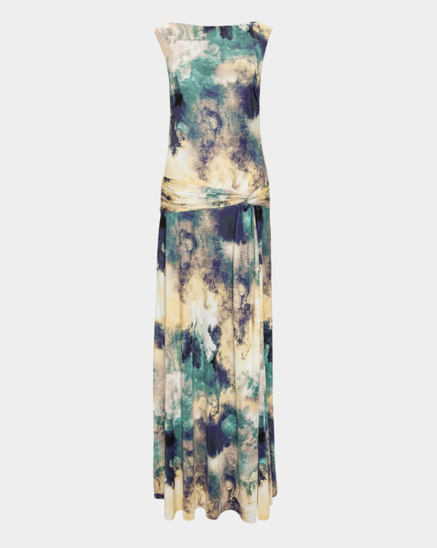MISA Los Angeles Safira Abstract Jersey Maxi Dress