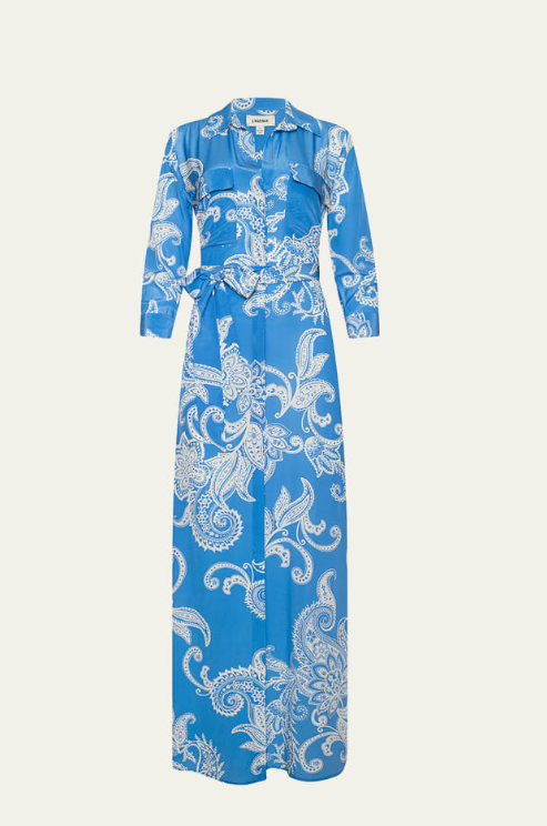 L'Agence Cameron Silk Long Shirtdress