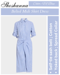 Shoshanna Striped Belted Midi Shirtdress