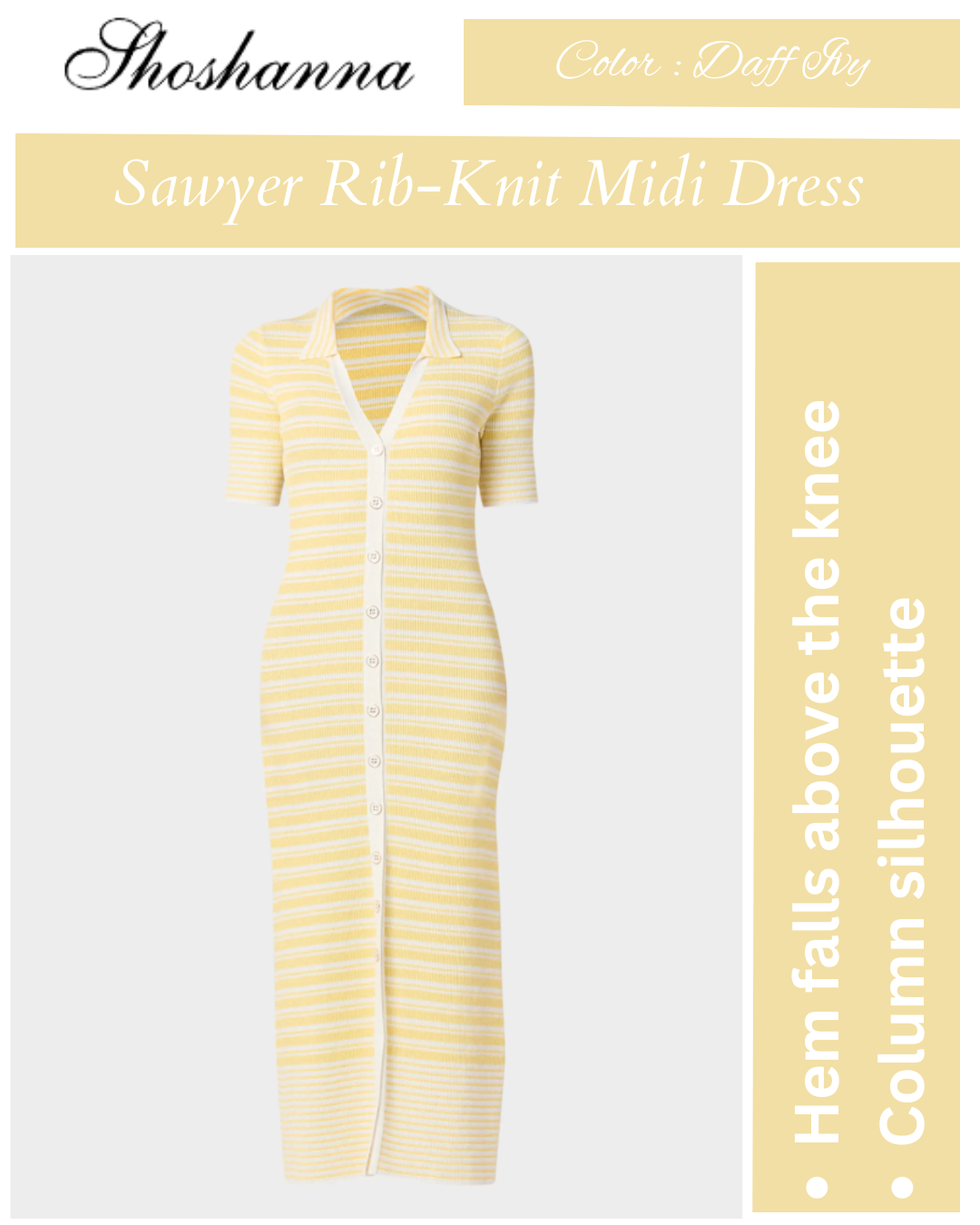 Shoshanna Sawyer Striped Rib-Knit Midi Dress