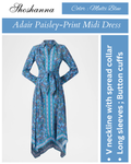 Shoshanna Adair Paisley-Print Handkerchief Midi Dress
