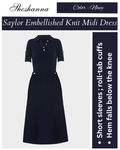 Shoshanna Saylor Button-Embellished Knit Midi Dress