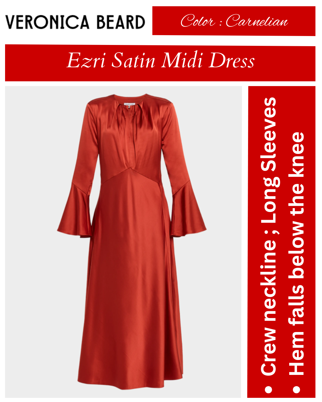 Veronica Beard Ezri Satin Midi Dress