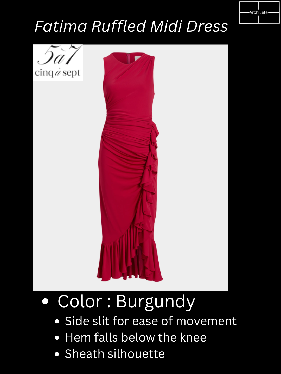Cinq a Sept Fatima Sleeveless Ruffled Midi Dress