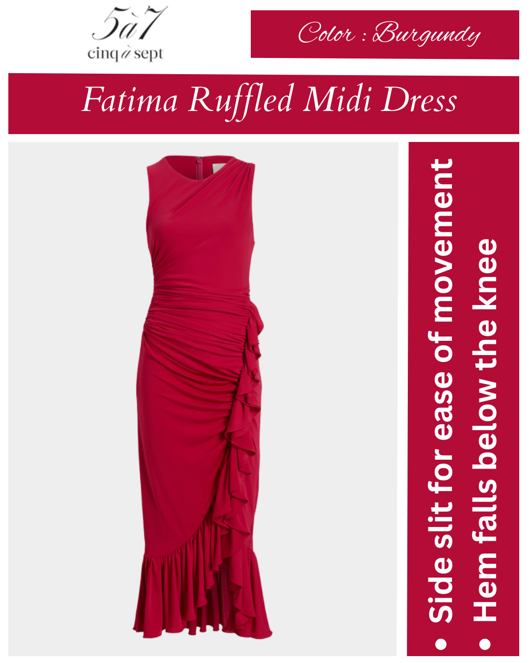Cinq a Sept Fatima Sleeveless Ruffled Midi Dress