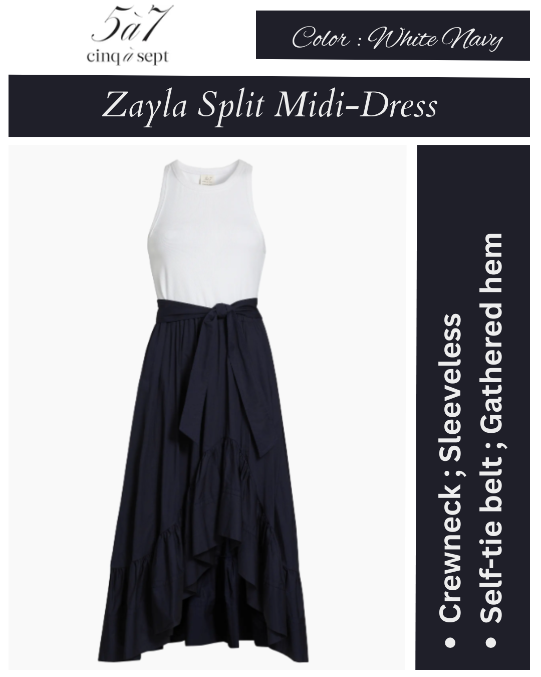 Cinq à Sept Zayla Split Midi-Dress